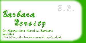 barbara mersitz business card